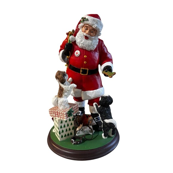 Danbury Mint Santa's Little Shih Tzu Pals Christmas Dog Figurine